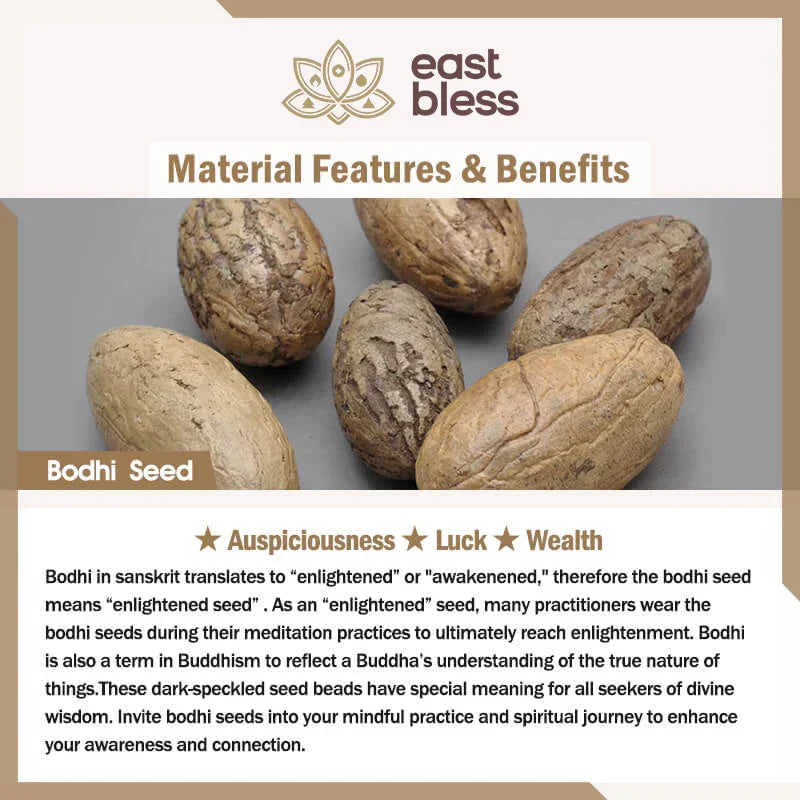 East Bless White Jade Bodhi Lotus Mala Harmony Necklace Bracelet – 108-Bead Buddhist Prayer Beads - EastBless