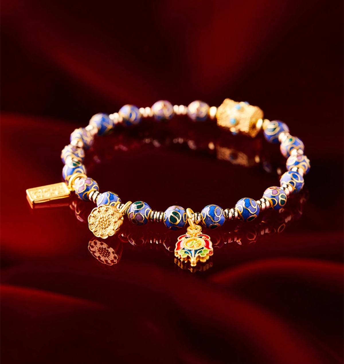 Tibetan Cloisonné Prayer Wheel Blessing Bracelet — Love, Wealth, Career, Health etc - EastBless