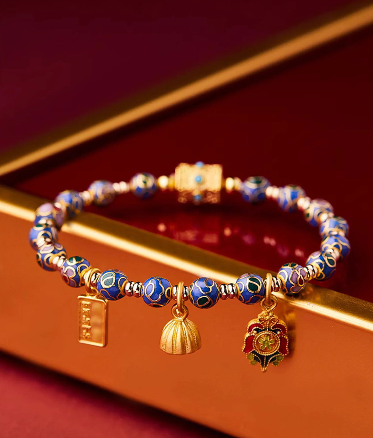 Tibetan Cloisonné Prayer Wheel Blessing Bracelet — Love, Wealth, Career, Health etc - EastBless