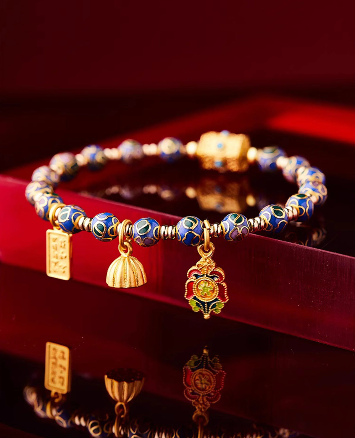 Tibetan Cloisonné Prayer Wheel Blessing Bracelet — Love, Wealth, Career, Health etc - EastBless