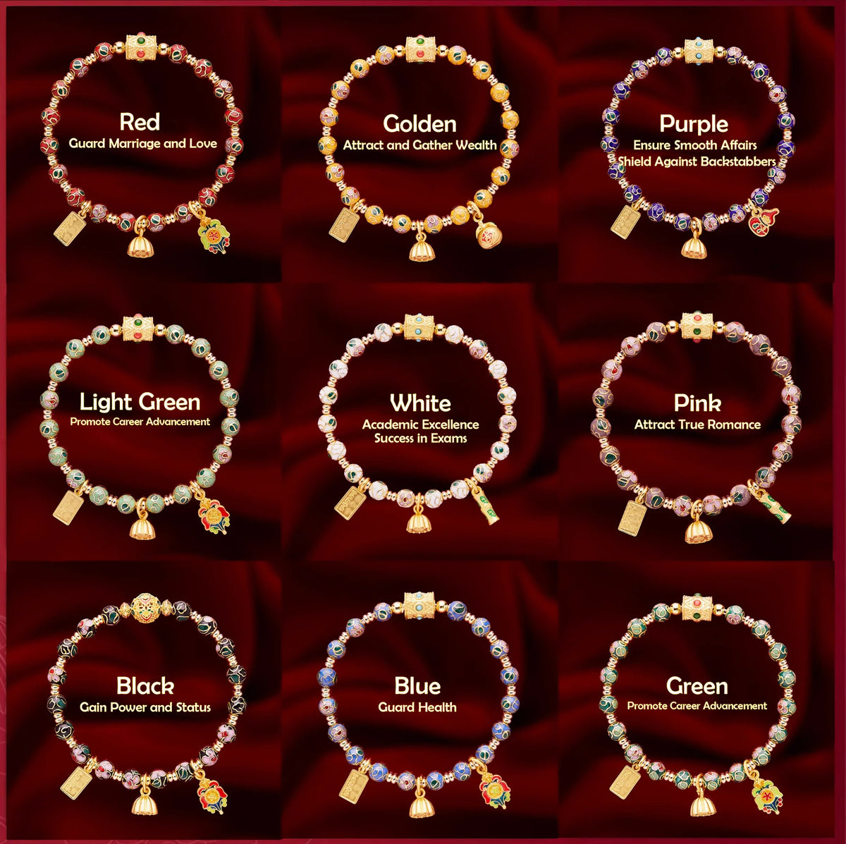 Tibetan Cloisonné Prayer Wheel Blessing Bracelet — Love, Wealth, Career, Health etc - EastBless