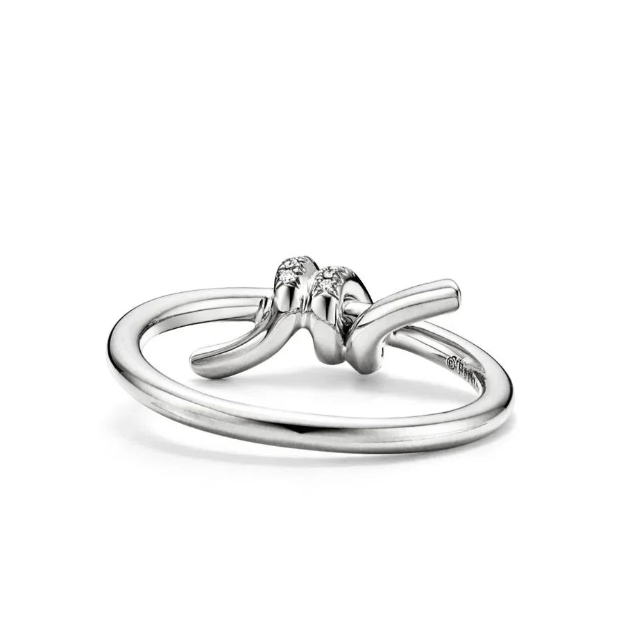 Tri-Color Gold-Plated Artificial Diamond Knot Ring – An Elegant Symbol of Love and Unbreakable Bonds - EastBless