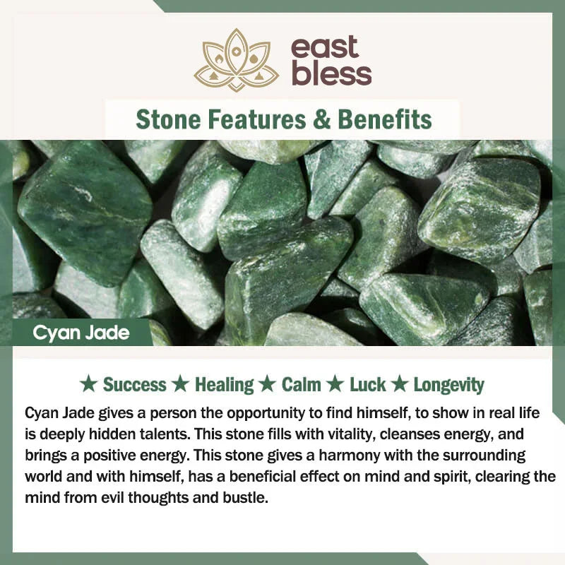 FengShui PiXiu Jade Protection Bracelet Sand-gold color-changing – green cyan jade beaded bracelet - EastBless