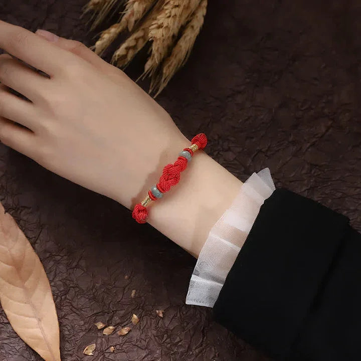 Red String Jade Luck Fortune Knot Braided Couple Bracelet-buddha blessed - EastBless