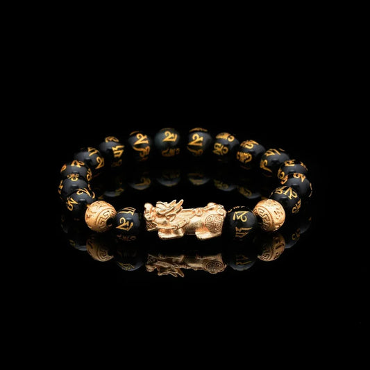 Feng Shui Bracelet - Pixiu Black Obsidian Bracelet for Wealth - Wealth • Protection • Success - EastBless