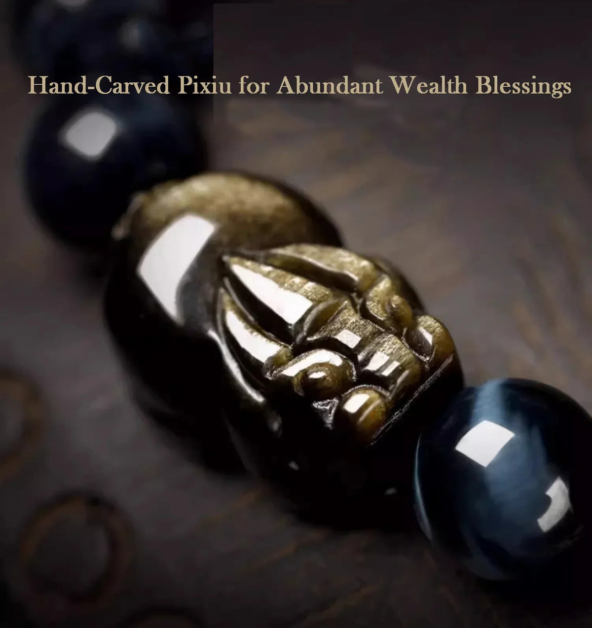 Feng Shui Blue Tiger's Eye Pixiu & Buddha Blessing Bracelet - EastBless