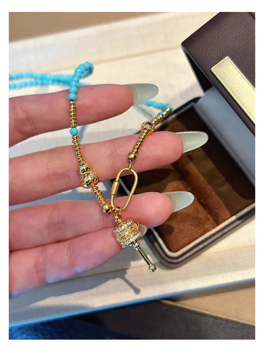 Tibetan Buddhist Charm Prayer Wheel Blessing Necklace — Guarding Happiness and Peace - EastBless
