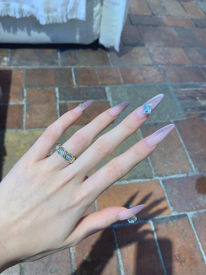 Sixteen Stone Ring Pure Silver Gold-Plated Artificial Diamond Rings - EastBless