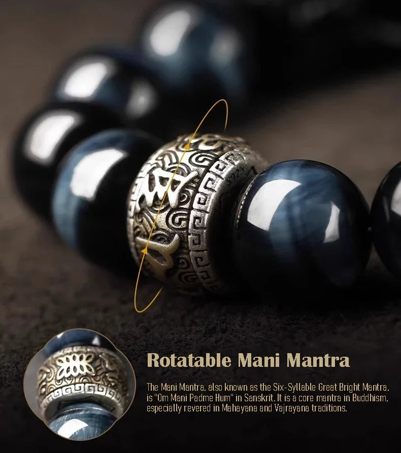 Feng Shui Blue Tiger's Eye Pixiu & Buddha Blessing Bracelet - EastBless