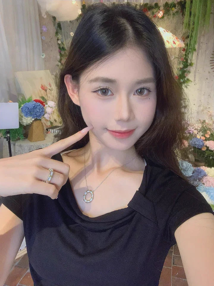 Sixteen Stone Ring Pure Silver Gold-Plated Artificial Diamond Rings - EastBless