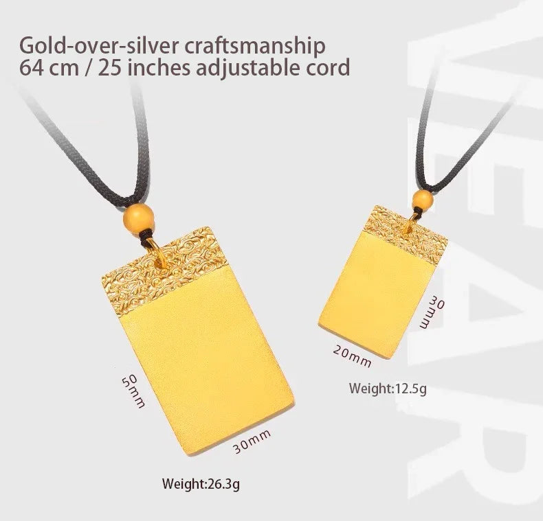 Gold-Wrapped Silver Auspicious Clouds Necklace—Banish Worries, Bless Well-being - EastBless