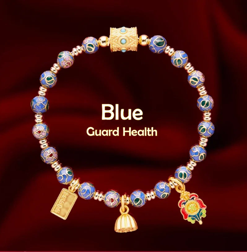 Tibetan Cloisonné Prayer Wheel Blessing Bracelet — Love, Wealth, Career, Health etc - EastBless