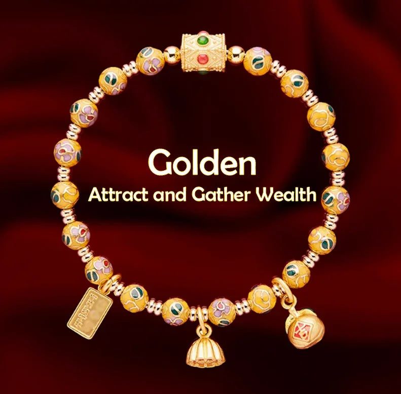 Tibetan Cloisonné Prayer Wheel Blessing Bracelet — Love, Wealth, Career, Health etc - EastBless