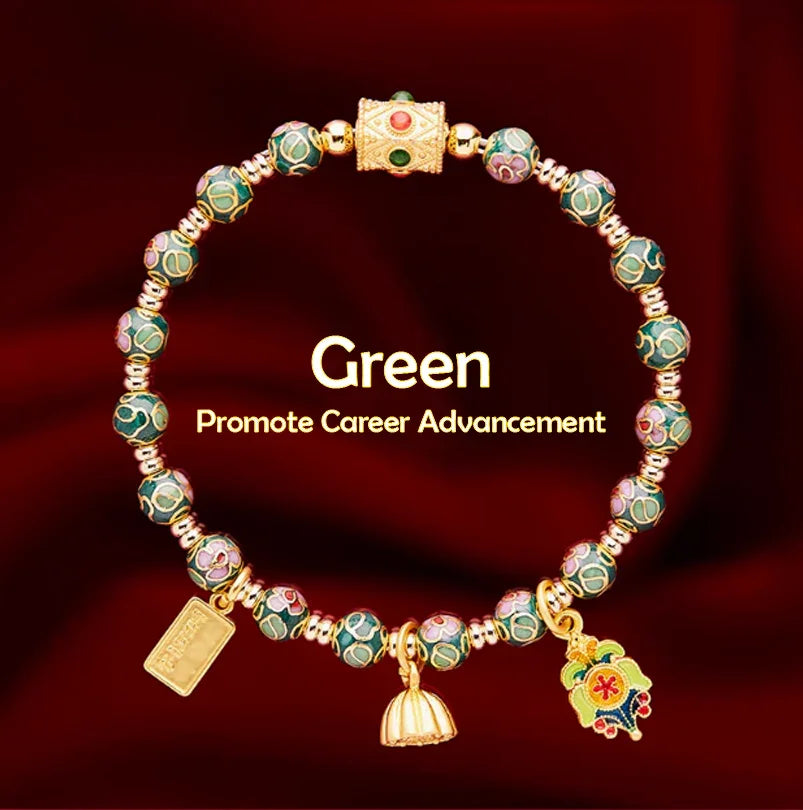 Tibetan Cloisonné Prayer Wheel Blessing Bracelet — Love, Wealth, Career, Health etc - EastBless