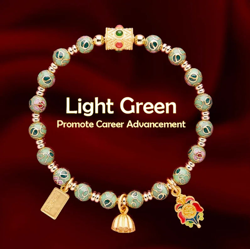 Tibetan Cloisonné Prayer Wheel Blessing Bracelet — Love, Wealth, Career, Health etc - EastBless