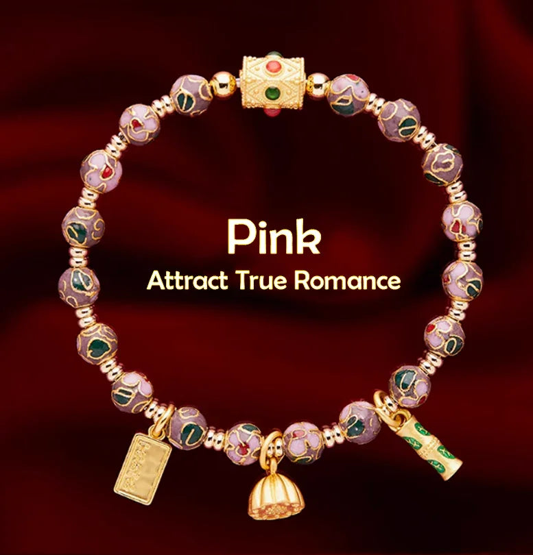 Tibetan Cloisonné Prayer Wheel Blessing Bracelet — Love, Wealth, Career, Health etc - EastBless