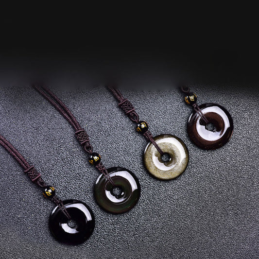 East Bless Tibetan Obsidian Protection Necklace