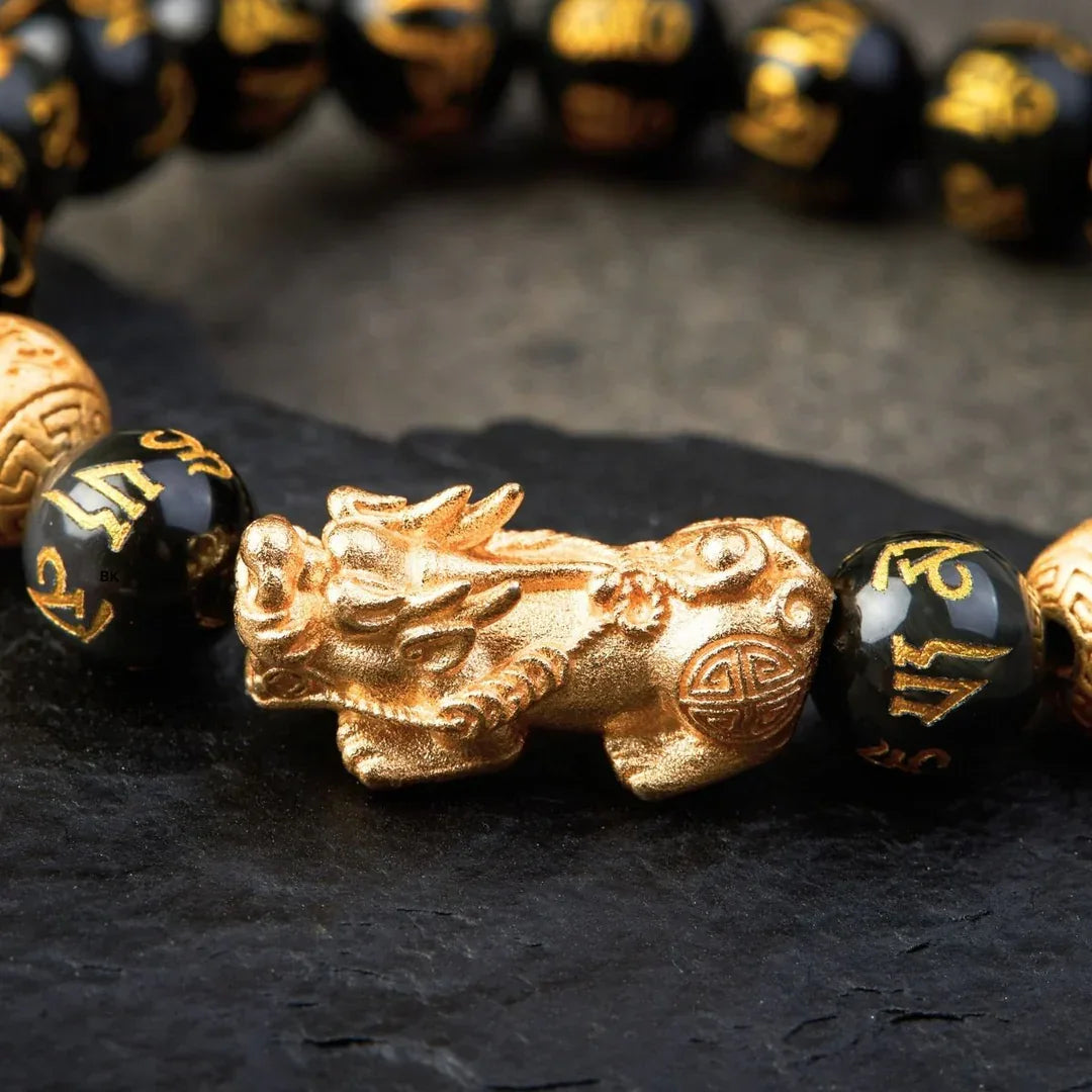 Feng Shui Bracelet - Pixiu Black Obsidian Bracelet for Wealth - Wealth • Protection • Success - EastBless