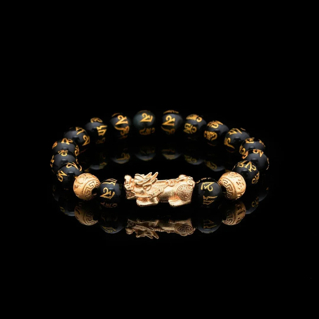 Feng Shui Bracelet - Pixiu Black Obsidian Bracelet for Wealth - Wealth • Protection • Success - EastBless