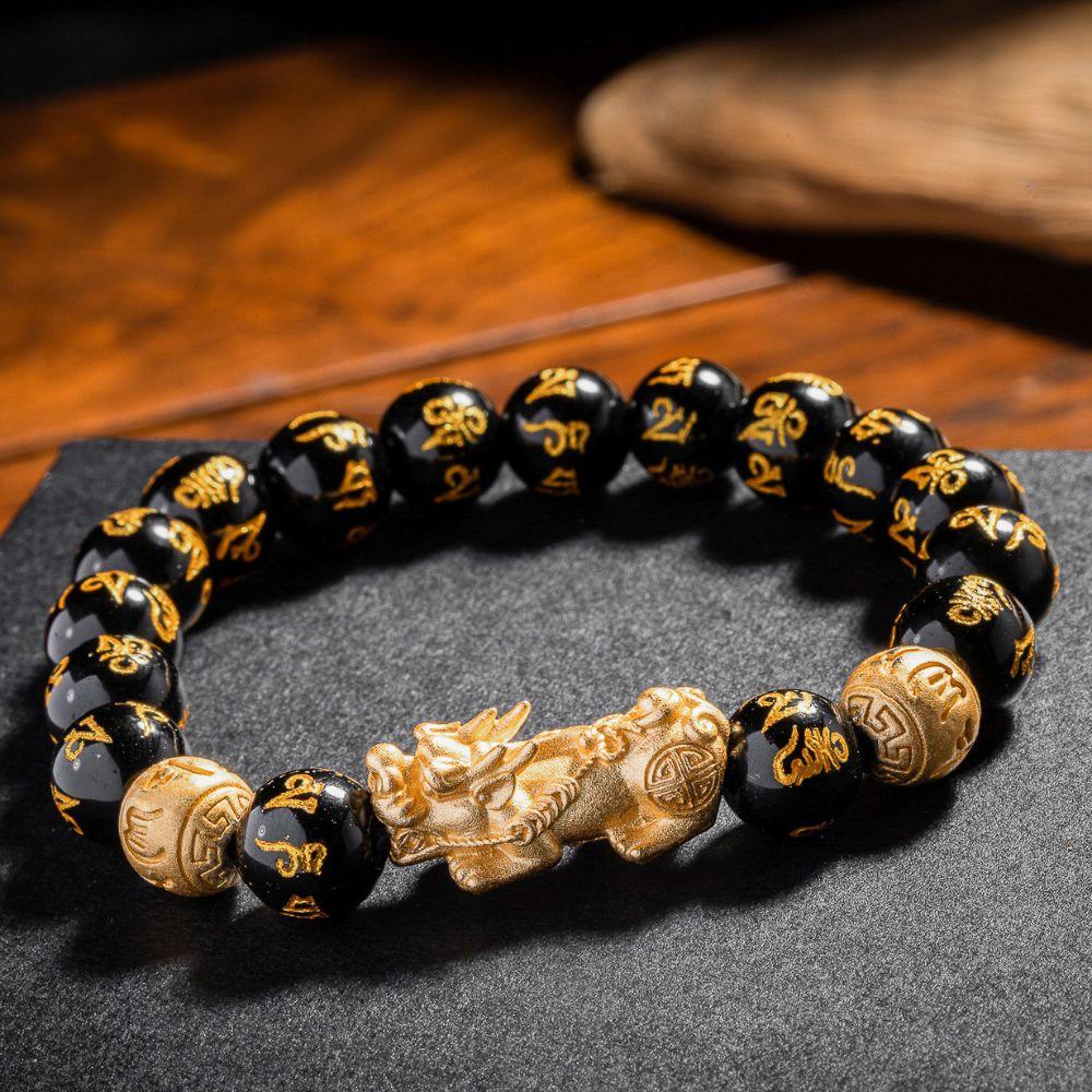Feng Shui Bracelet - Pixiu Black Obsidian Bracelet for Wealth - Wealth • Protection • Success - EastBless