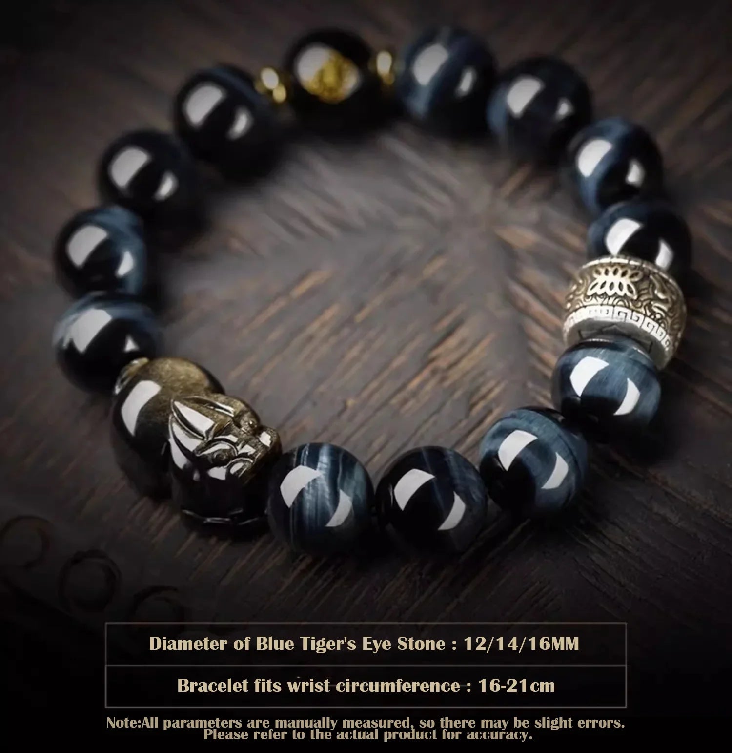 Feng Shui Blue Tiger's Eye Pixiu & Buddha Blessing Bracelet - EastBless