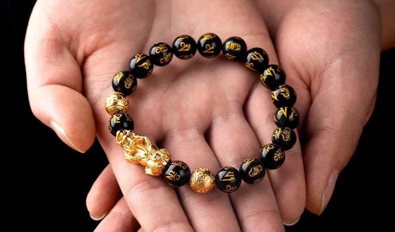 Feng Shui Bracelet - Pixiu Black Obsidian Bracelet for Wealth - Wealth • Protection • Success - EastBless