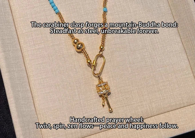 Tibetan Buddhist Charm Prayer Wheel Blessing Necklace — Guarding Happiness and Peace - EastBless
