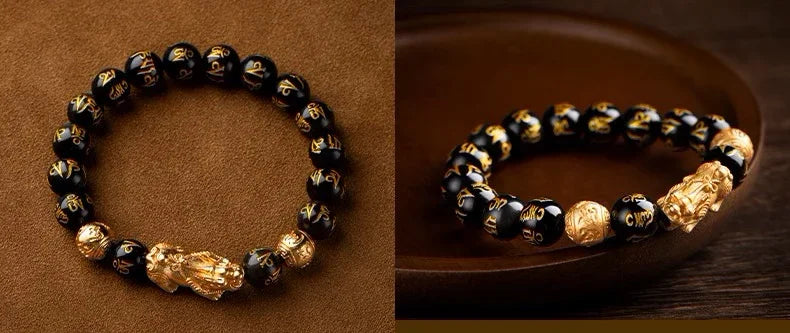 Feng Shui Bracelet - Pixiu Black Obsidian Bracelet for Wealth - Wealth • Protection • Success - EastBless